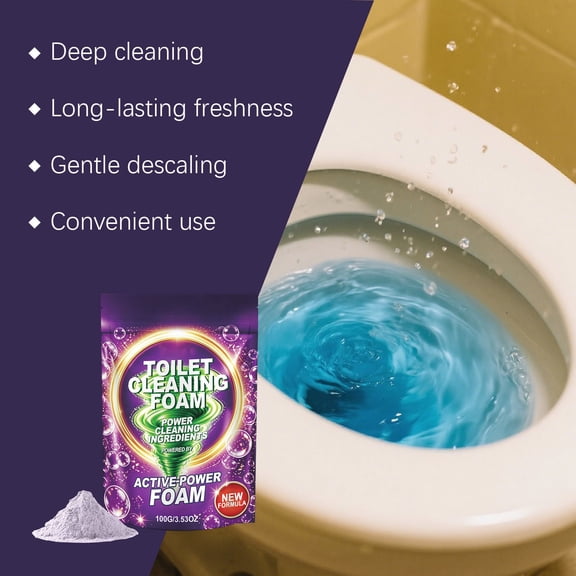 MMJ Powder Toilet Cleaner Deep Penetrating Stain Remover for Limescale Yellowing Odor