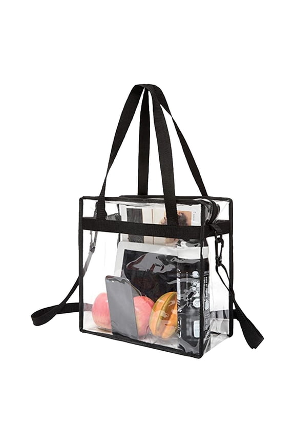 Purses for Women Tote Bag Extra Large Clear PVC Transparent Shoulder Handbag Stadium Approved Travel Beach 12x12x6in