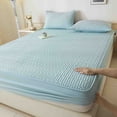 thumbnail image 1 of MMJ Quilted Waterproof Fitted Sheet 150x200cm Cotton Soy Mattress Protector for Bed, 1 of 7