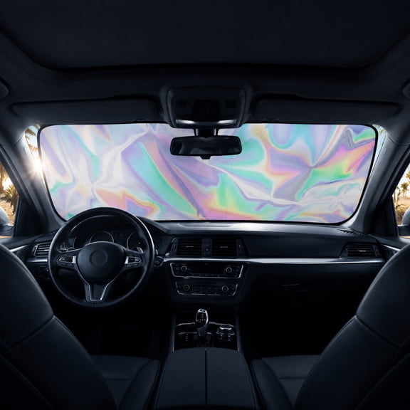 MMJ Reflective Heat Insulation Car Front Windshield Sunshade Foldable UV Block Auto Window Cover, 57.09x31.50in Summer Vehicle Interior Protection Accessory