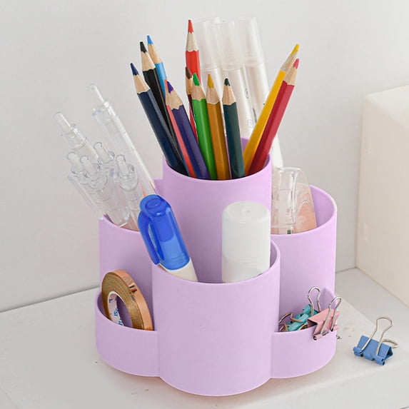 MMJ Rotating Pen Holder 7 Compartment 360 Degree Desk Organizer Pencil Cup Office 4.52x4.52x4.52in