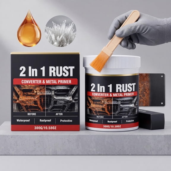 MMJ Rust Inhibitor Metal Primer Red 300g 2 In 1 Converter Anti Corrosion Coating Heat Resistant Car Industrial