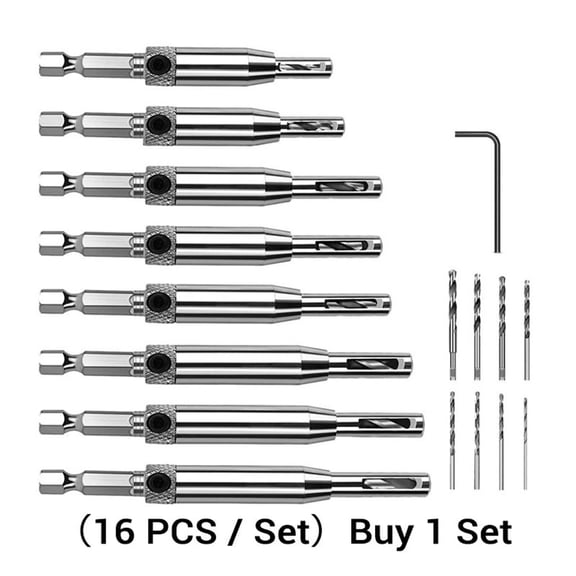 MMJ Self Centering Hinge Drill Bit Set Hex Shank Quick Change Woodworking Door Cabinet Hardware Installation Tool Kit Metal