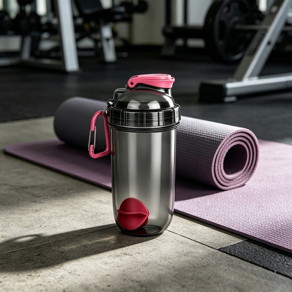 MMJ Shaker Bottle 650ml Protein Powder Mixing Cup with Ball and Scale Portable for Gym Fitness Exercise