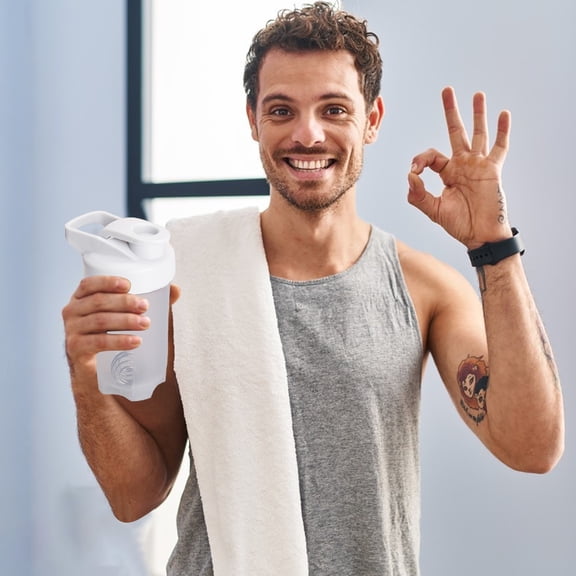 MMJ Shaker Bottle Plastic 300ml Graduated Portable Protein Mixing Cup with Built In Agitator Fitness Gym Travel