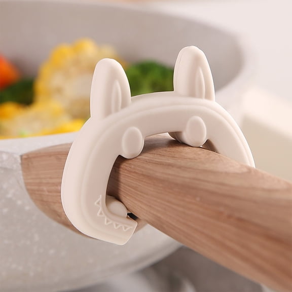 MMJ Silicone Spatula Rest Clip for Pot Edge Prevents Overflow Kitchen Tool 2.2x2.1x0.4in