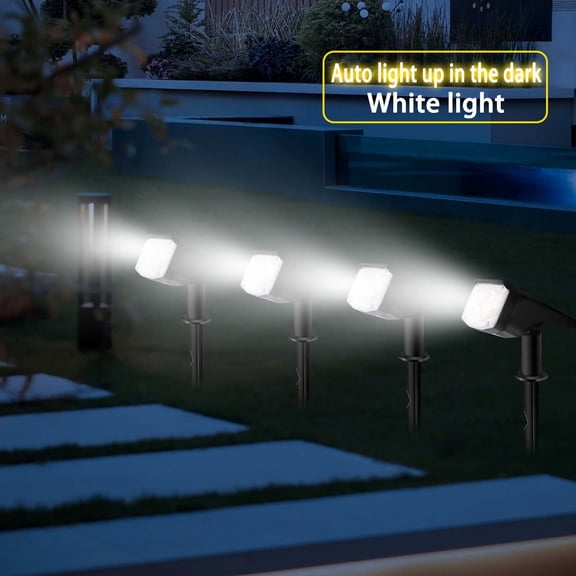 MMJ Solar Lights Outdoor 38 LED Spotlights Adjustable Landscape Spotlight Stake Waterproof Garden Yard Pathway Wall Tree Decor