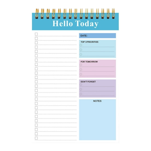 MMJ Sticky Notes Daily To Do List Notepad 52 Sheets Undated Spiral Bound Planner Organizer School Office