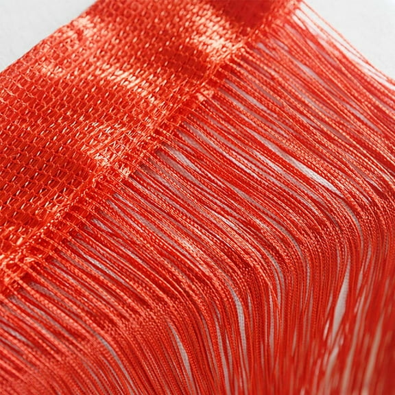 MMJ String Curtain Front Door Window 20x79in Panel Tassel Fly Screen Fringe Room Divider Cut to Size Patio Net Red