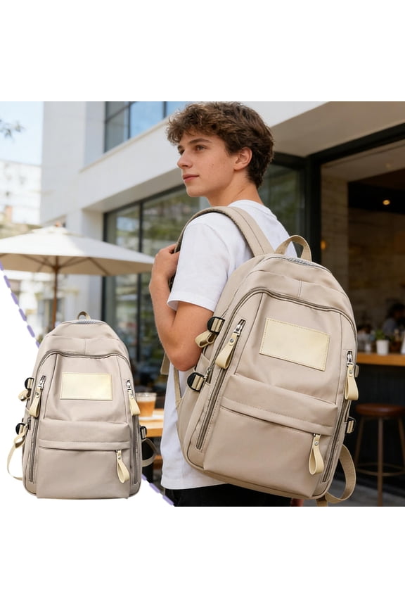 Stylish Backpack Korean Concise Large Capacity Waterproof for Commute Travel 17.8x13.8in