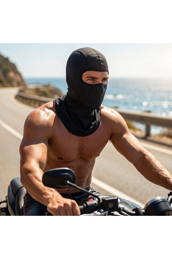 Summer Ice Silk Face Mask UV Protection Breathable Quick Dry Motorcycle Helmet Liner Elastic Thin Neck Gaiter for Cycling