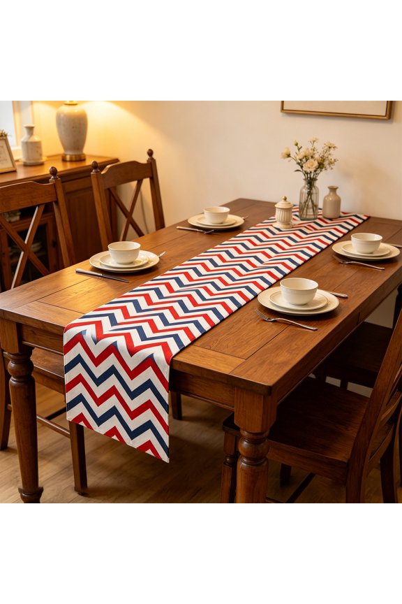 Table Runner Independence Day Star Polyester for Dining Table 13x59in / 13x71in / 13x79in