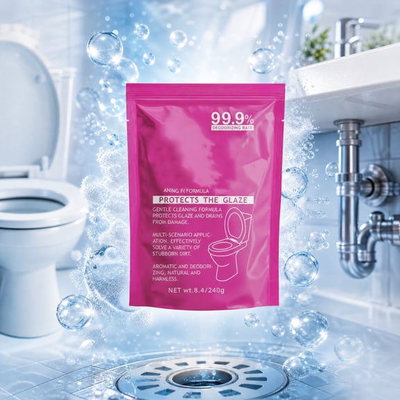 MMJ Toilet Bowl Cleaner Foaming Powder Effervescent Stain Limescale Odor Remover Septic Safe No Scrub 8.82oz
