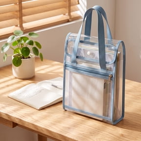 MMJ Transparent Document Storage Bag PVC Zippered Test Paper File Organizer Portable Waterproof 12.99x9.45x1.57in