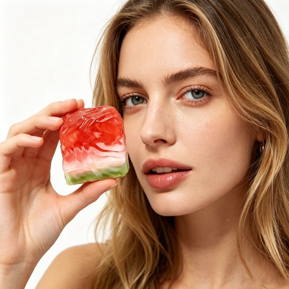 MMJ Transparent Watermelon Fidget Toys Super Soft Slow Rising Stress Reliever Cute 2.16in