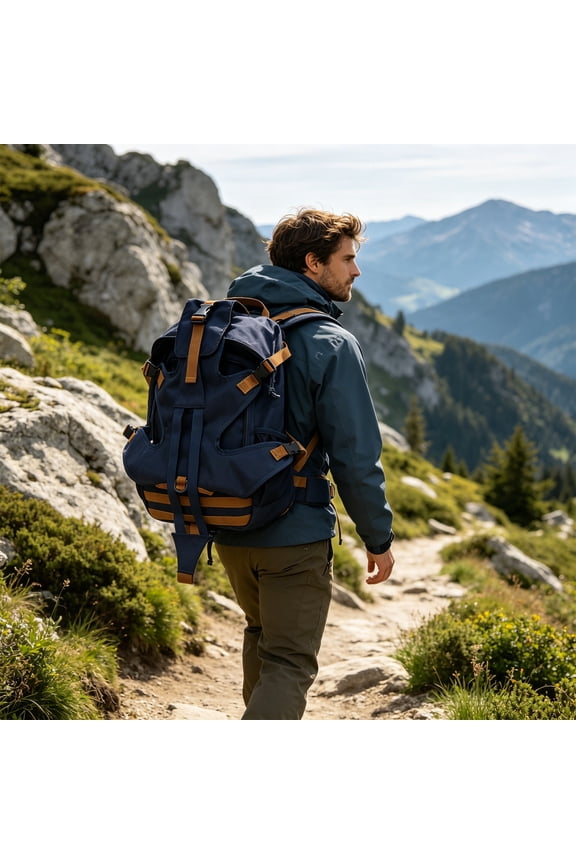 Travel Backpack Large Capacity Hiking Daypack Outdoor Sports Climbing Shoulder Bag 16.93x13.39in