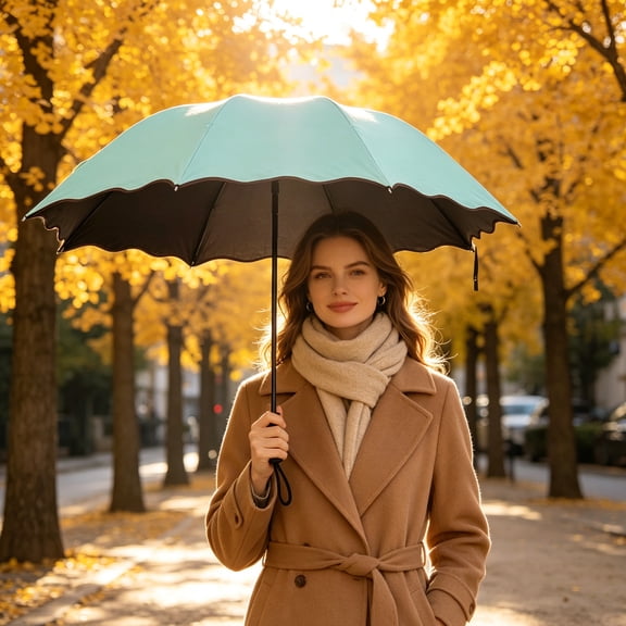 MMJ Travel Umbrella 8 Ribs Manual Open Sun Rain Folding Parasol Water Activated Flower Print UV Protection Portable Women Outdoor
