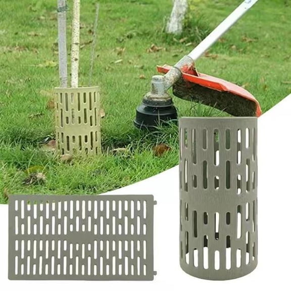 MMJ Tree Trunk Protector Split Spliceable Plastic Sapling Guard Light Coffee 7.87x13.39in Breathable Ventilated Bark Cover Anti Rodent Sun Damage Outdoor Garden Yard Decor Accessories