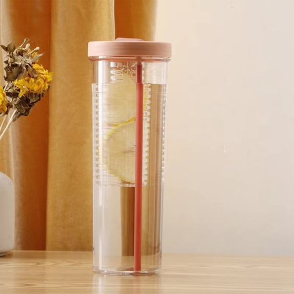 MMJ Water Bottle 700ml with Folding Straw Tea Infuser Portable Drop Resistant BPA Free for Outdoor 9.25x3.14in