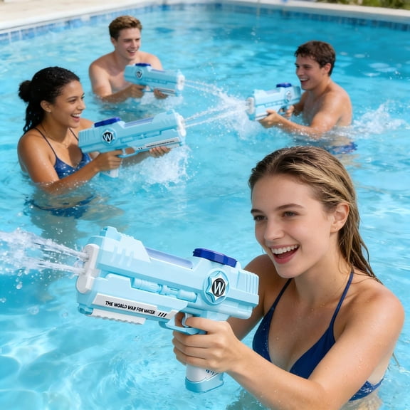 MMJ Water Gun Automatic Electric Rechargeable Dual Nozzle High Capacity Continuous Shooting Pool Beach Summer Outdoor Toy