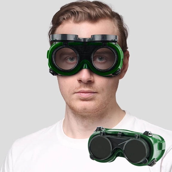 MMJ Welding Goggles Flip Up Lens Industrial Eye Protection Anti Arc Anti Glare Foldable Headband