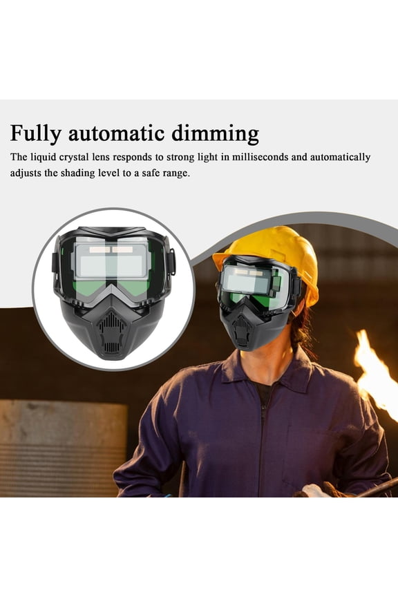 Welding Helmet Auto Darkening Head Mounted Photoelectric Detachable Split Face Mask for Welder Protection
