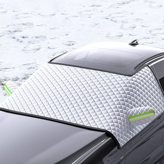 MMJ Windshield Sun Shade 70x50in Magnetic Thickened UV Sun Frost Protection Shield with 6 Magnets All-Season for Cars SUVs