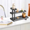 thumbnail image 1 of MMJ Wooden 3-Tier Serving Tray Display Rack Tea Set Cup Organizer Perfume Stand Desktop Storage 12.4x8.86x6.1in, 1 of 6
