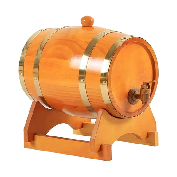 MMJ Wooden Wine Barrel 1.5L Decorative Beer Keg Storage Rustic Home Bar Display Craft Aging Container
