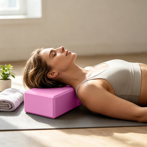 MMJ Yoga Block High Density EVA Foam Support Brick Lightweight Balance Pilates Stretching Home Gym Accessory 9.06x5.91x2.76in