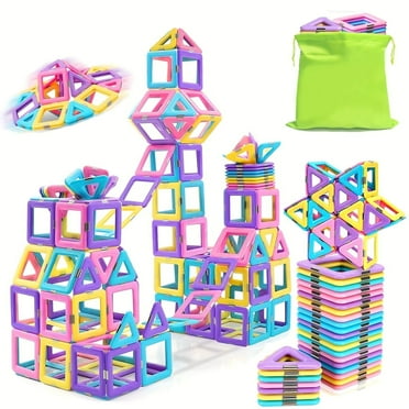 MMLOVEBB Magnetic Blocks Building Toys for 3+ Year Old Boys Girls Macaron Castle Blocks Set for Toddlers Montessori Sensory STEM Creativity/Educational Toys for Kids Christmas Birthday Gifts