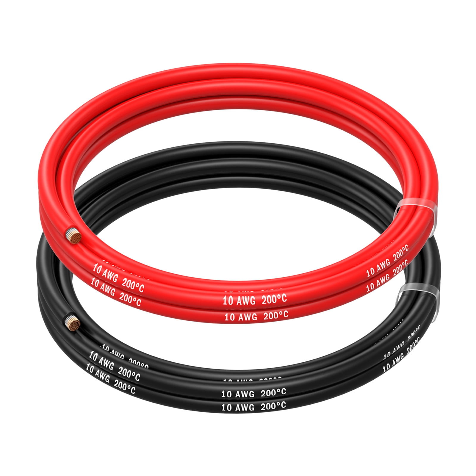 MMOBIEL 10 AWG Silicone Wire 5ft Red & Black Tinned Copper Cable ...