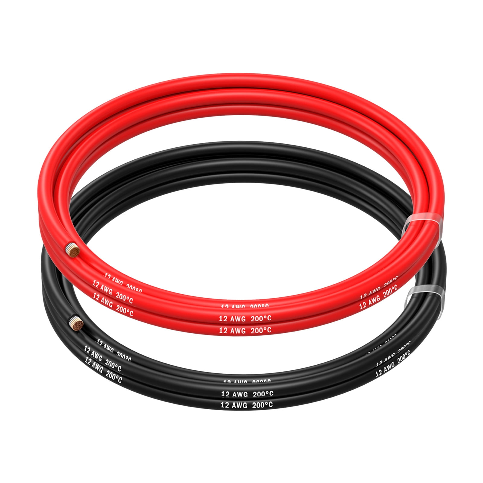 MMOBIEL 12 AWG Electrical Silicone Wire - 12 Gauge (3,31mm) Tinned Copper Cable - 2 Separate Wires Red & Black Each 1,5 m / 5 ft for RC, Drones, 3D Printers, Batteries, Speaker Wires, Led Strips