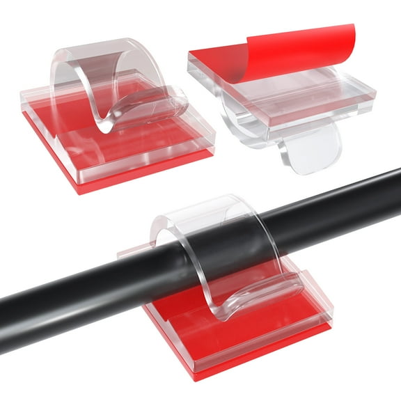 MMOBIEL 240 Pack Clear Cable Clips 0.26in Self Adhesive