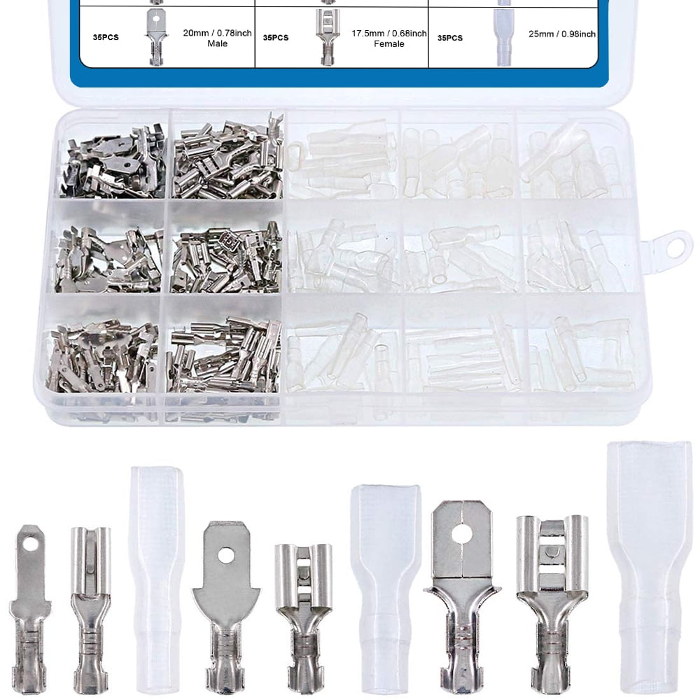 Kit De 600 Terminales Eléctricos De Crimpar - Conectores Macho/hembra 2,8mm/4,8mm/6,3mm Con Fundas Aislantes Para Coches Y Proyectos Eléctricos
