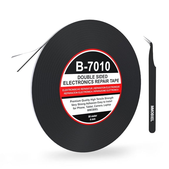 MMOBIEL Double Sided Adhesive Tape 4mm 50m Roll (164ft) Black Ultra Strong Mounting Tape for LCD Screen Repair