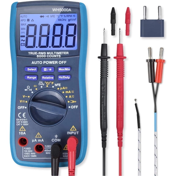 MMOBIEL Digital Multimeter 6000 Count CAT III 1000V CAT IV 600V