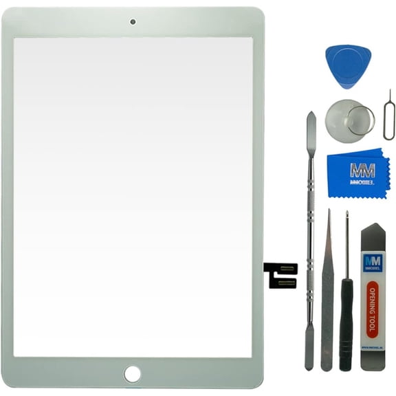 MMOBIEL Digitizer Screen Replacement Compatible with iPad 9 - Front Glass Touch - 10.2 inch - 2021 - Incl. Toolkit - White