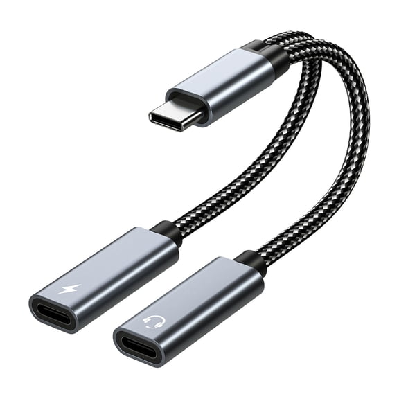 MMOBIEL Dual USB-C Splitter 60W Audio & Charging Adapter 16-Bit