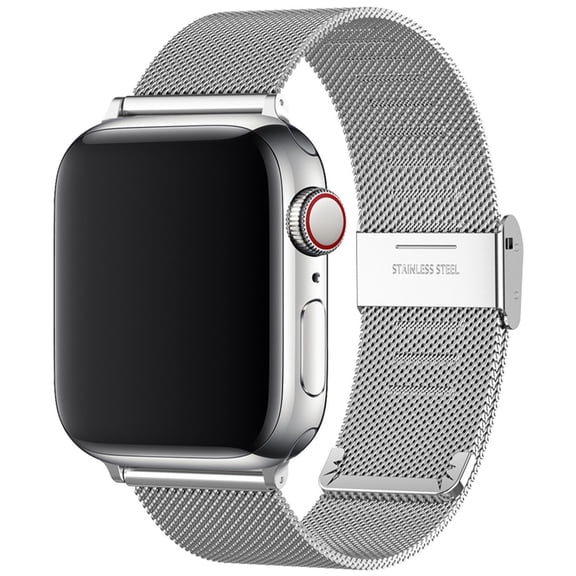 Stainless Steel Watch Band for Apple Watch 42mm 44mm 45mm 49mm – Metal Replacement Wristband Compatible with iWatch Ultra/Ultra 2 & Series 9 8 7 6 5 4 3 2 1 SE – Silver by MMOBIEL
