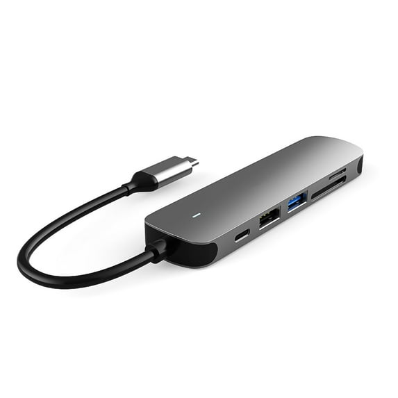 MMOBIEL USB-C Adapter Hub 6-in-1 HDMI 4K USB-A SD TF Aluminum