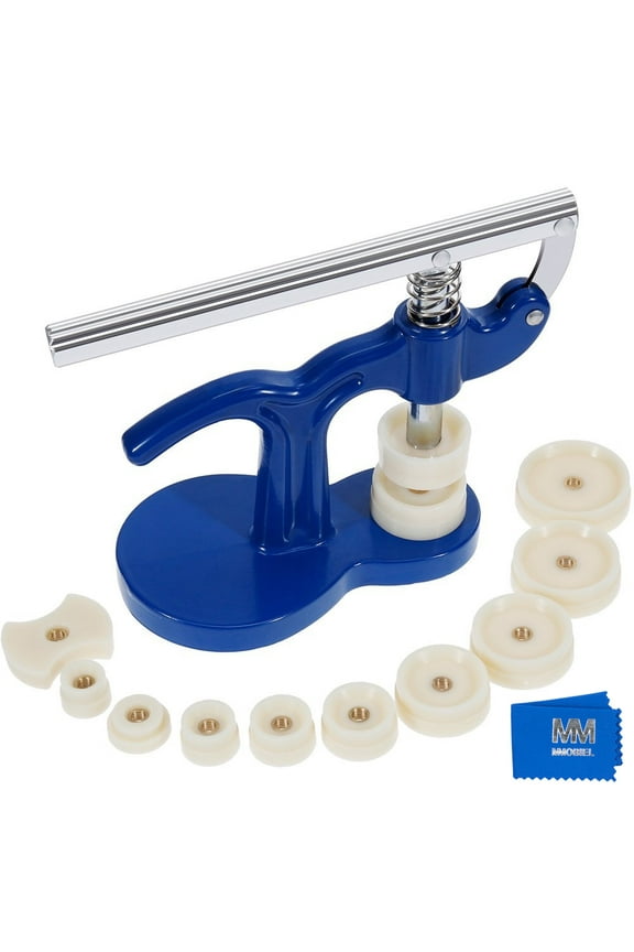 Watch Press Set - Watch Back Case Closer - Glass Fitting Watchmaker Repair Tool Kit. with 12 Snap on Fitting Dies/Moulds