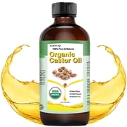 MMPANG Pure Castor Oil with glass bottle | 100% Natural | Premium Grade Cold Pressed | Hair, Eyelashes, Eyebrows, Nails | Moisturizing & Nourishing | Body, Hair & Carrier Oil | 8 Fl Oz