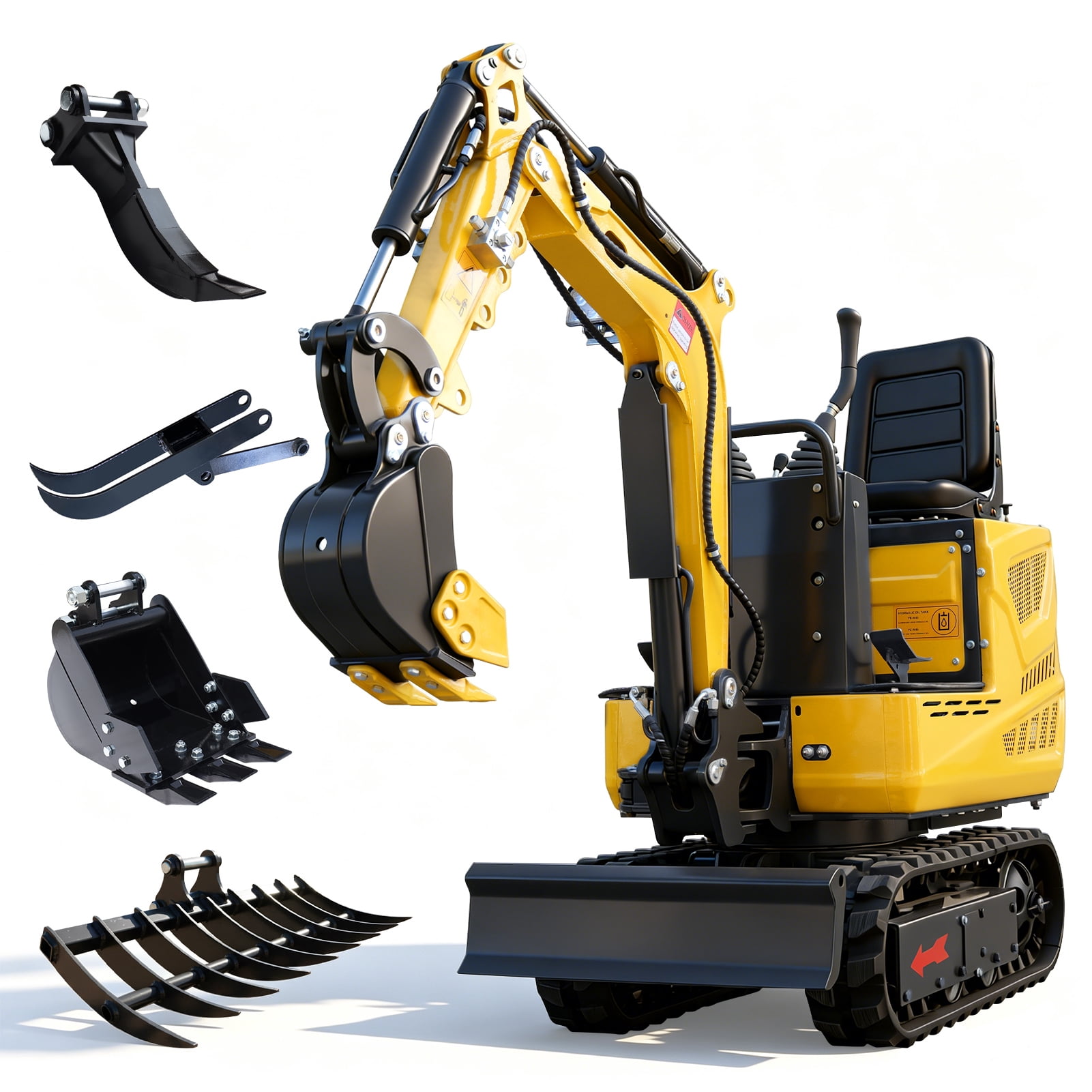 MMS 0.6 Ton Mini Excavator, 9.25HP 302cc Gasoline Engine Swing