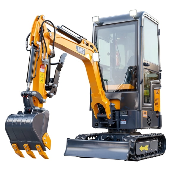 MMS 1.2ton Mini Excavator With B&S EPA Engine Enclosed Cab and Swing Boom Hydraulic Crawler Small Digger For Garden Farm