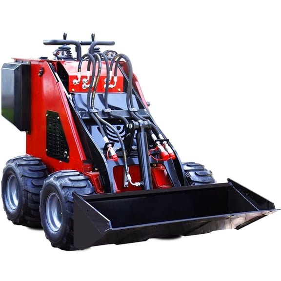 MMS 13.5HP Mini Skid Steer Loader EPA Rato Gas Engine Wheeled Skid Steer with Wide Bucket Multifunctional Compact Mini Loader
