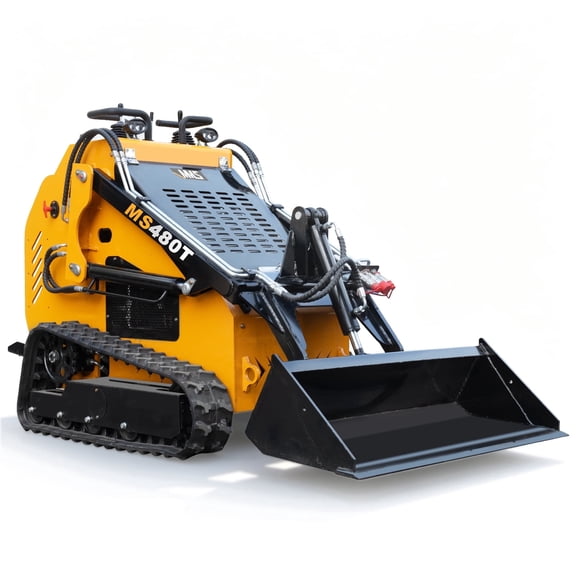MS480T Mini Skid Steer Loader Triple Pumps Triple Vavles 23HP 739cc Gaslione Engine Stand On Track Loader with Bucket