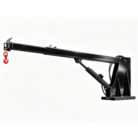 MMS 4409 Lbs Forklit Telescoping Jib Boom Crane, Hydraulic Lifing, 75''-126'' Length Range, Fork Mounted Jib Boom Crane Attachment