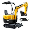 thumbnail image 1 of MMS Mini Excavator 1 Ton Compact Hydraulic Digger EPA Certified Gas Egnine, Hydraulic Thumb Clamp, Narrow Bucket, 1 of 8