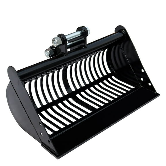 MMS Mini Excavator Screening Sand Bucket,Excavator Attachments Soil Sieving Buckets 23.6inch/600mm for Small Digger, Filtration /Skeleton Screen Bucket Filtering and Sorting Materials